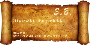 Sipiczki Bernadett névjegykártya