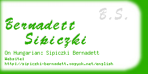 bernadett sipiczki business card